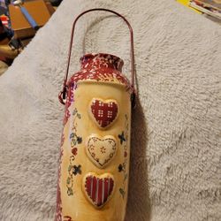 Russ Spongeware -Red Pottery 8" Vase 