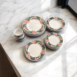 24-Piece Floral Dinnerware Set – Plates, Bowls, Cups & Saucers (Service for 4)