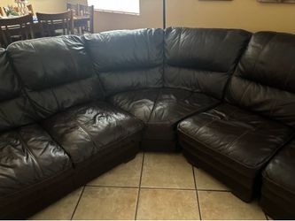 Leather sectional