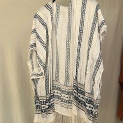 White Pattern Cardigan medium large
