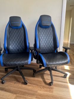 Blue & black chairs