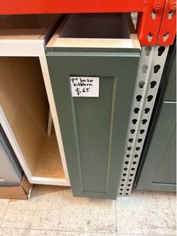 Green base kitchen cabinets 9in