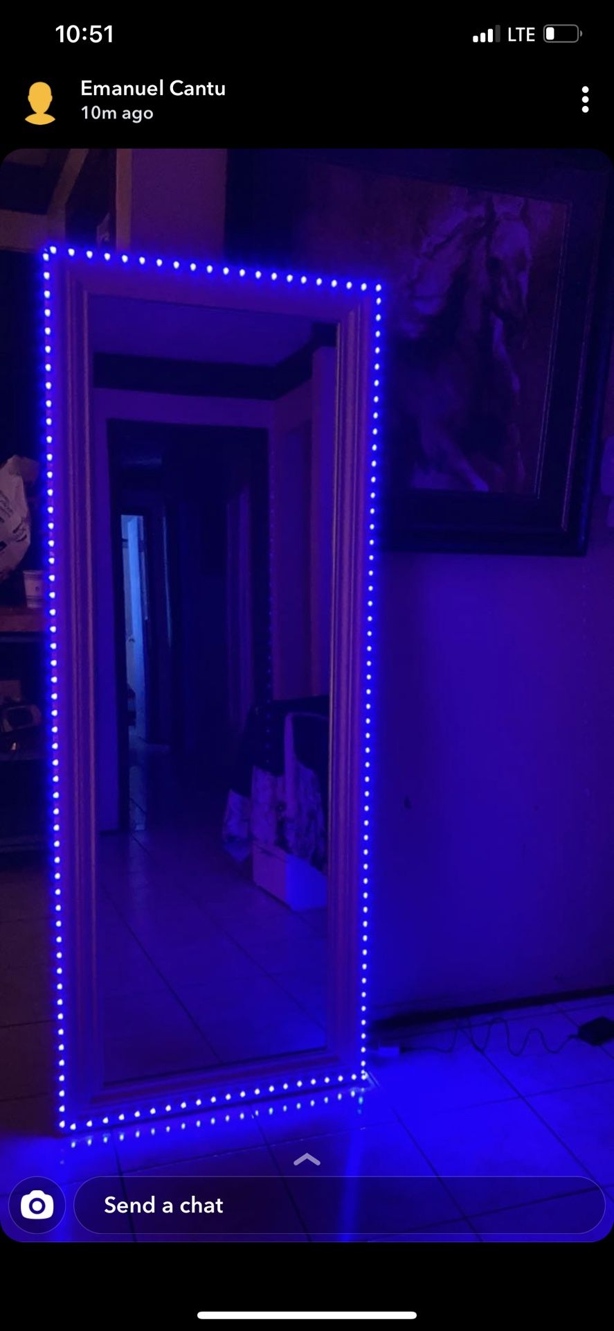 💄Full Body Mirror With Remote Control LED Strip Lights