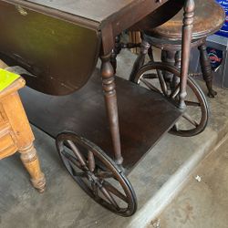 Antique Mohagany Tea Cart 
