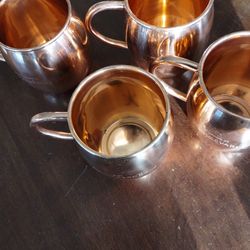 4 Modern Brass Mugs
