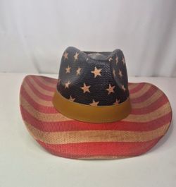 MY BASIC AMERICAN FLAG STRAW HAT.