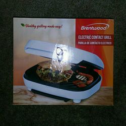 *"BRENTWOOD" / Electric Contact Grill / Non-Stick Coating / Healthy-Low Fat Grilling / Compact Storage / (NEW in Box) !*