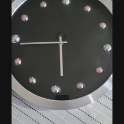 Silver Wall Clock