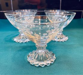 Vintage etched coupe Berwick Boopie glasses