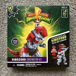 MIGHTY MORPHIN POWER RANGERS TYRANNOSAURUS REX DINOZORD CONSTRUCTION SET RED RANGER 151 PIECES NEW