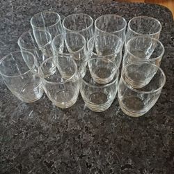 Set of 12 Clear Glass Tumblers