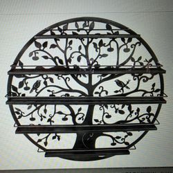 Tree Of Life Silhouette Metal Wall Rack