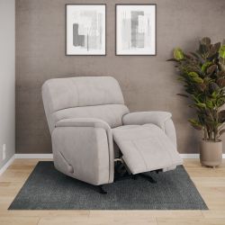 Manual Rocker Recliner Chair Soft Luxury Fabric