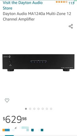 Dayton Audio MA1240a Multi-Zone 12 Channel Amplifier,The high-density solution to the challenges of