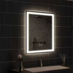 32 x 24 Touch Button Bathroom Mirror Switchable Color LED with Defogger 32x24
