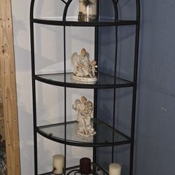 Metal and glass shelf $40