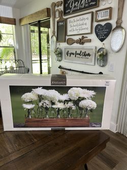 Wood Crate Runner Flower Vases