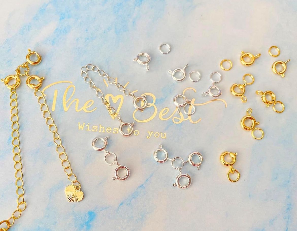 Spring Clasps 14K Gold Plated and Silver Plated with Open Jump Rings