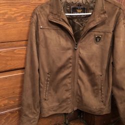 EAh Collection Italy Style Brown Suide Coat Like New Size M
