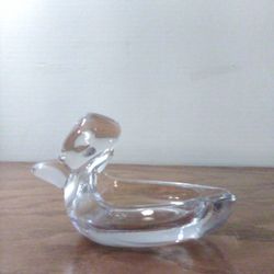 Vintage Clear Glass Pall Mall Duck Ashtray Duncan Miller