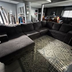 3-piece sectional couch - charcoal gray