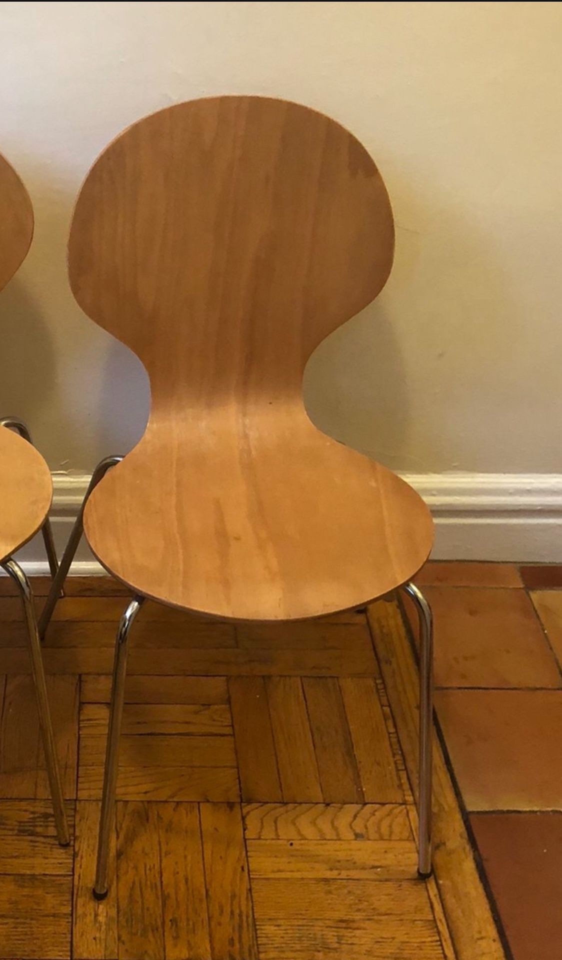 Vintage wood chairs $15crate and barrel wood vintage chair