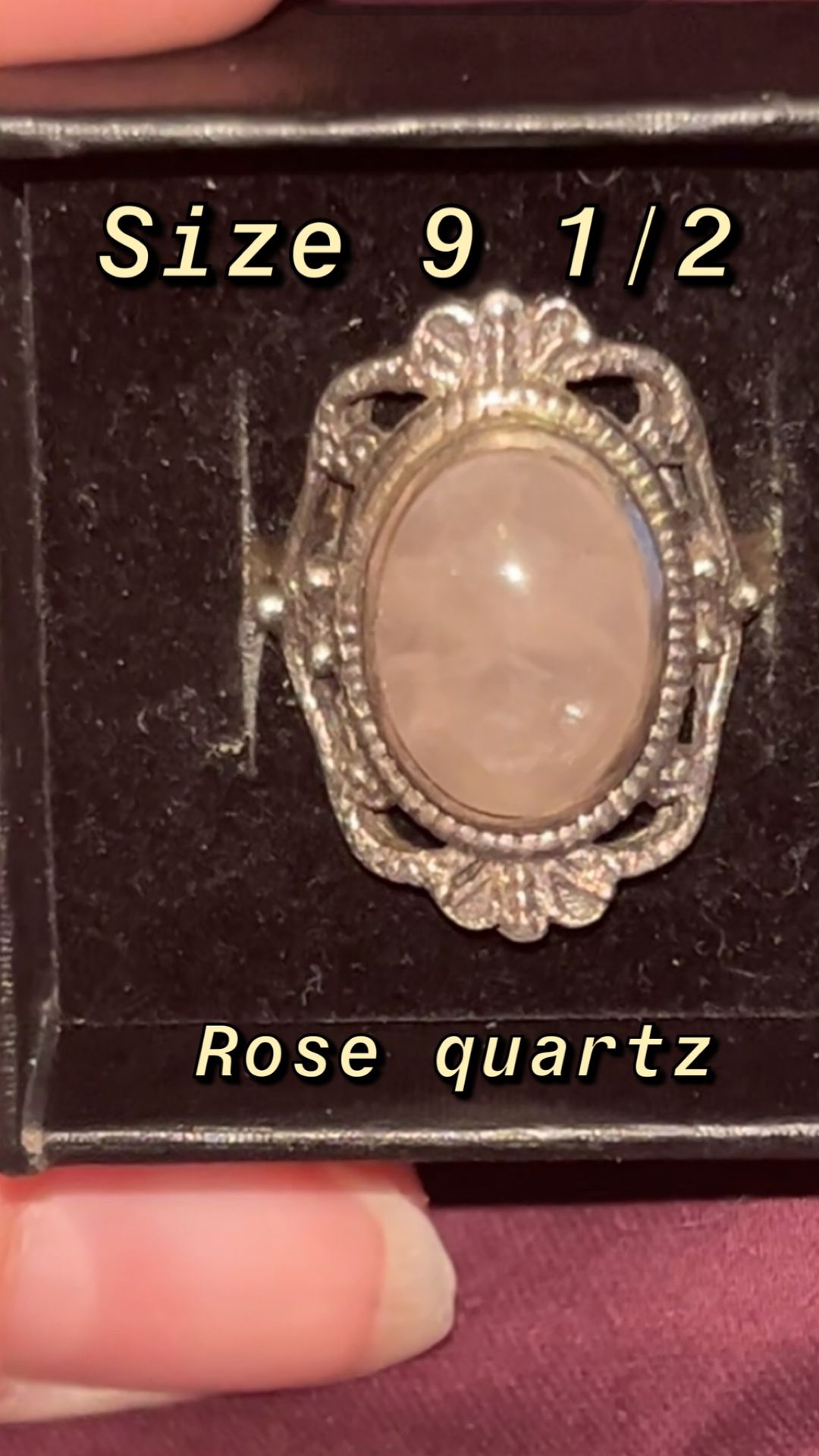Rose Quartz Sterling Sliver Ring 