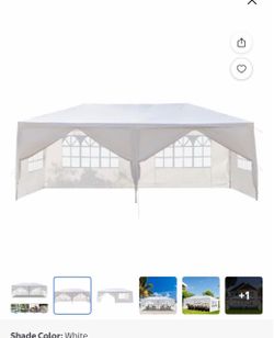New Alvantor White 10x20 ft Outdoor Pop Up Canopy Tent with 6 Removable Sidewalls,Easy-Setup Gazebo,6 Sides