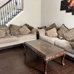 Formal Living Room Sofa Set With Coffee Table And 2 End Tables 