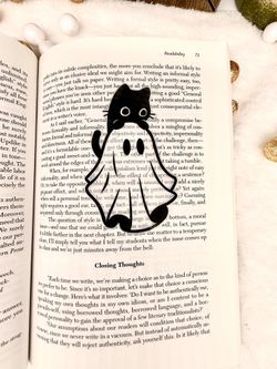 Black Cat Ghost Transparent Bookmark