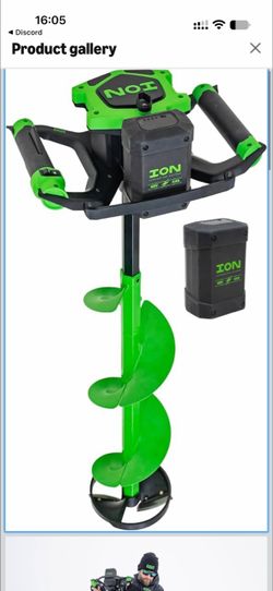 ION Electric Ice Auger with Two 40V Batteries