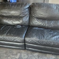 92" Reclining Leather Couch (Ashley Furniture)