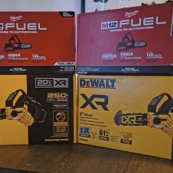 Chainsaws Brand New In Box Milwaukee And Dewalt