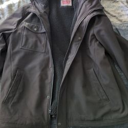 Levi's Winter Jacket Wool Inside With Rain Hoodie 