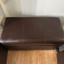 Set of Faux Leather Seating Cubes and Bench All With Storage Space and Reversible Tray Top