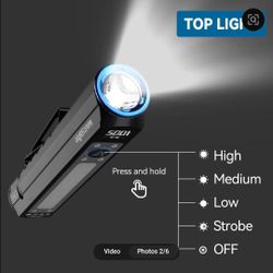 1000LM Waterproof USB Rechargeable Flashlight with Magnetic Base & Carry Clip Battery for Camping Emergency
