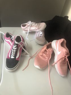 Girls Vans and Nike shoes