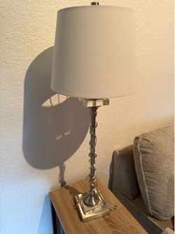Silver Crystal Table Lamp — Elegant & Modern