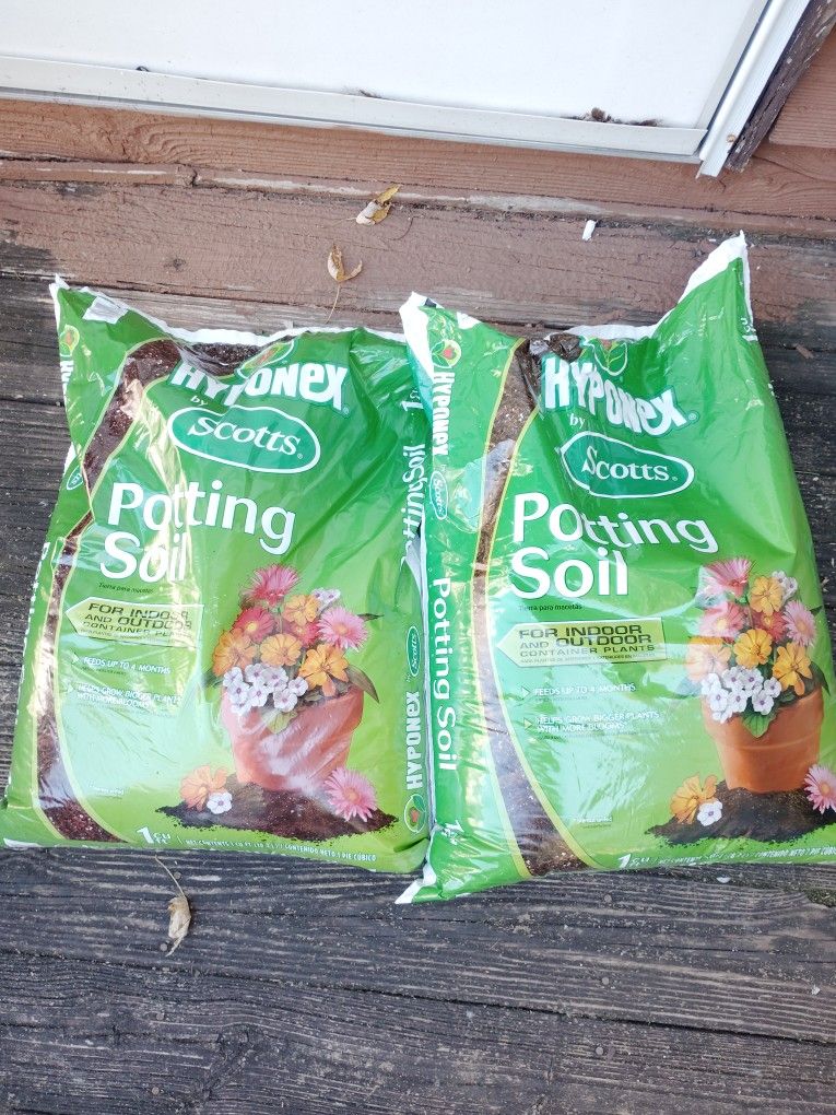 Scotts Hyponex Potting Soil 2 Bags 1cu Ft Each New Unopened