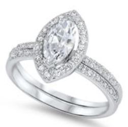 NEW Engagement Ring -Sterling Silver - size 7