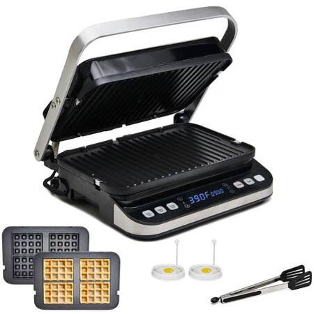 Yedi Total Package 6-in-1 Digital Portable Grill, Waffle Maker, Panini