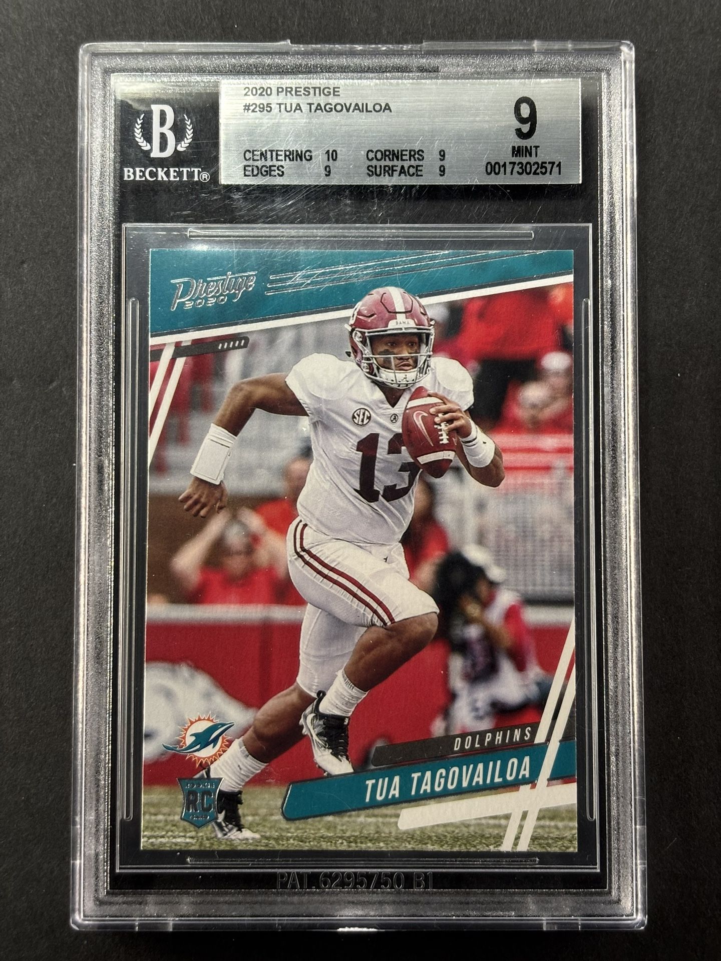 TUA TAGOVAILOA BGS Mint 9 2020 PANINI PRESTIGE #295 ROOKIE