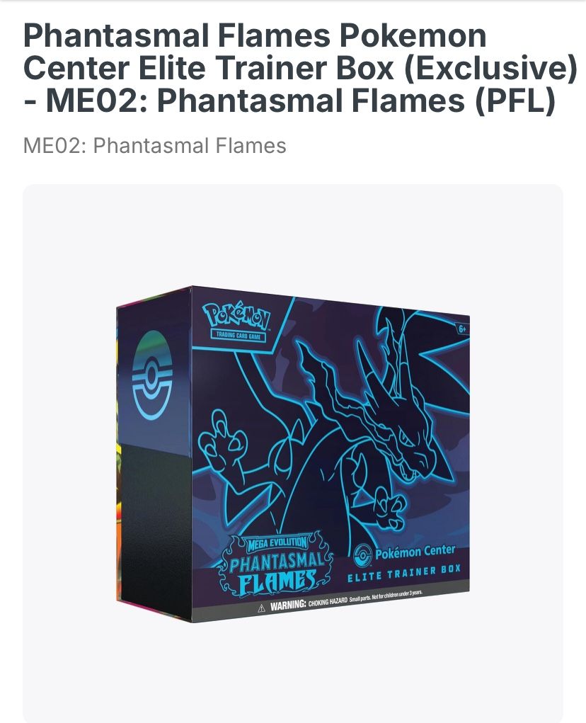 Pokémon Center Phantasmal Flames ETB