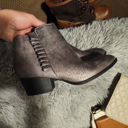 Just Fab Grey Ankle Boot. 7