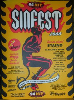 94 HJY Sinfest 2000 Rare Concert Poster