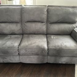 Grey Performance Fabric Reclining Sofa