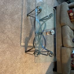 Glass coffee table glass and table matching set