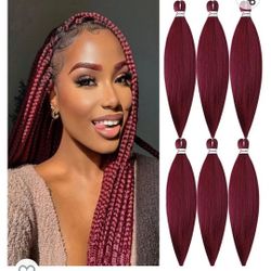 Synthetic 26in Burgundy Hair