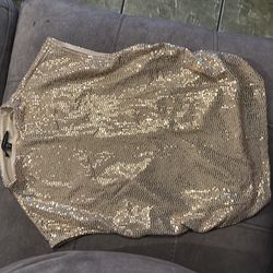 Gold sequin halter top