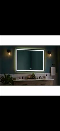 Glacier Bay 48 in. W x 36 in. H Rectangular Frameless Anti-Fog LED Light Wall Bathroom Vanity Mirror